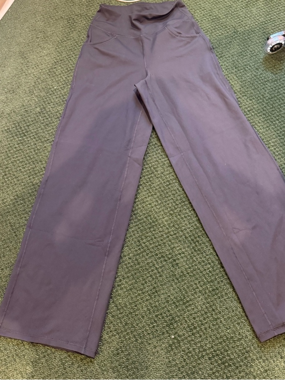 Wide Leg High-Rise Active Pants -Black Promover